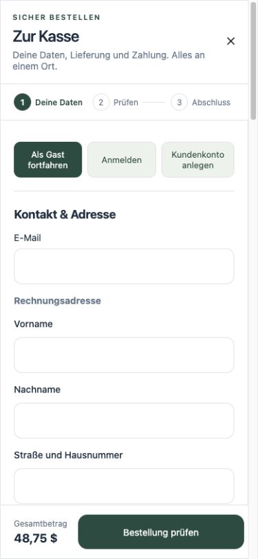 Mobile USD checkout using the shared cart calculation