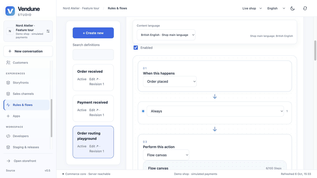 Select condition, delay and document steps in the real branching canvas