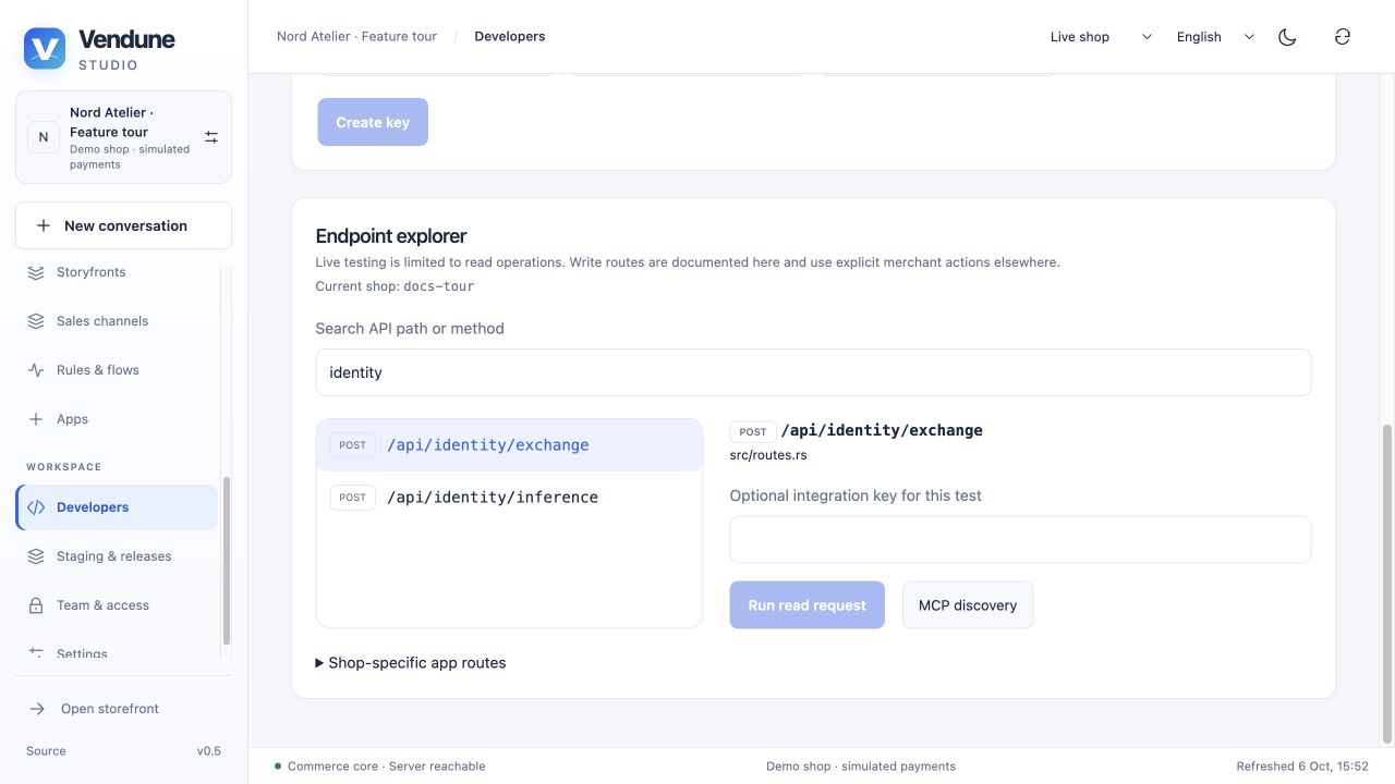 Latest source-derived API explorer with the trusted identity exchange contract