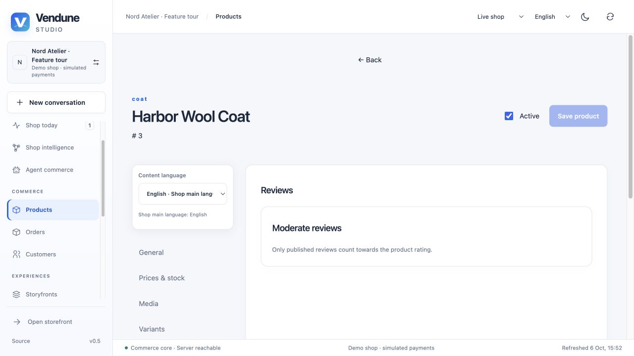 The actual empty Reviews tab for the synthetic coat