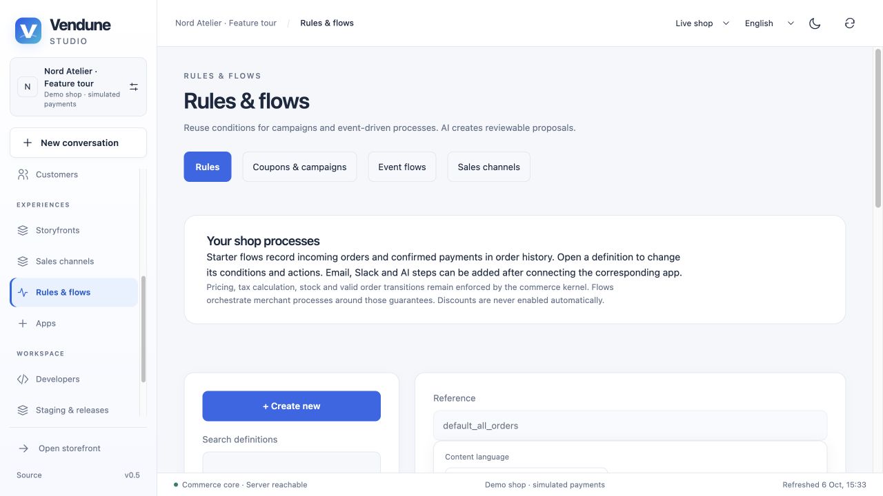 Saved-rule editing, enablement and current revision
