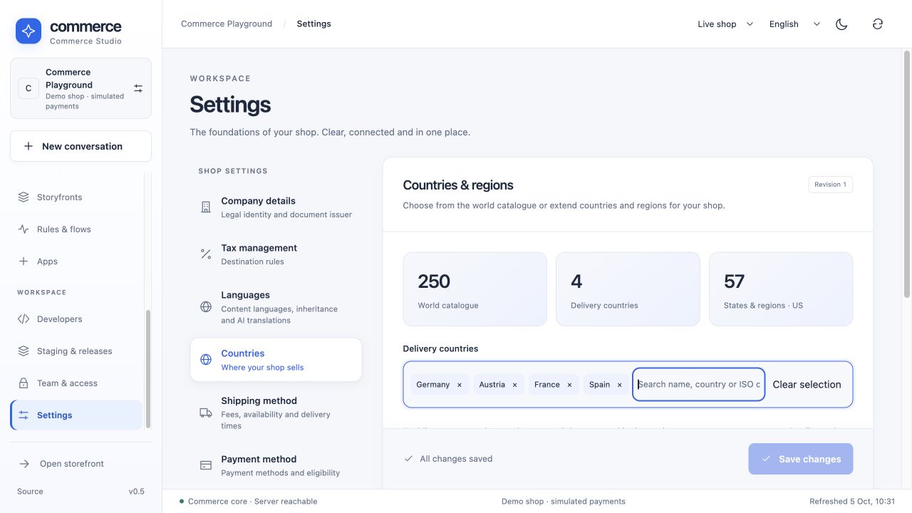 Country search with ISO aliases