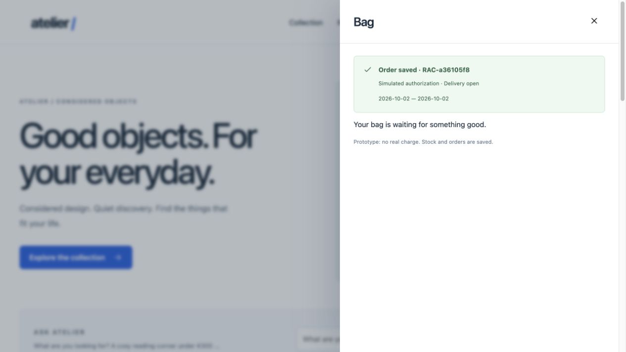 Storyfront order saved by the Rust checkout